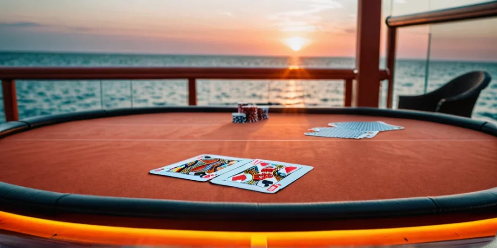 poker table by the sea